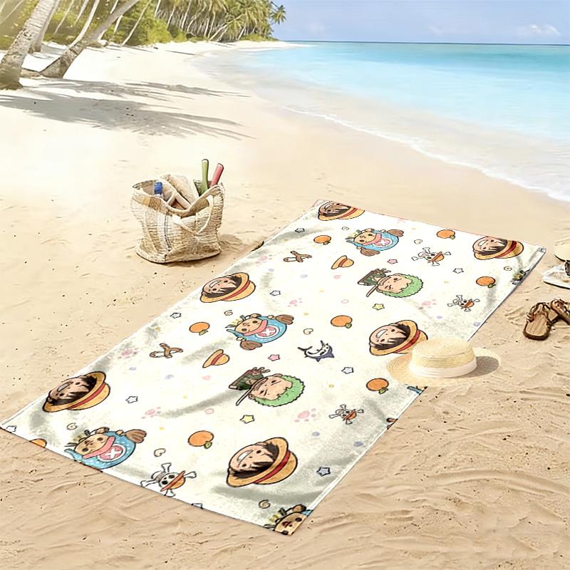 One Piece2 Print Beach Towel, Large Soft Quick Dry Towel for Beach Camping Swimming