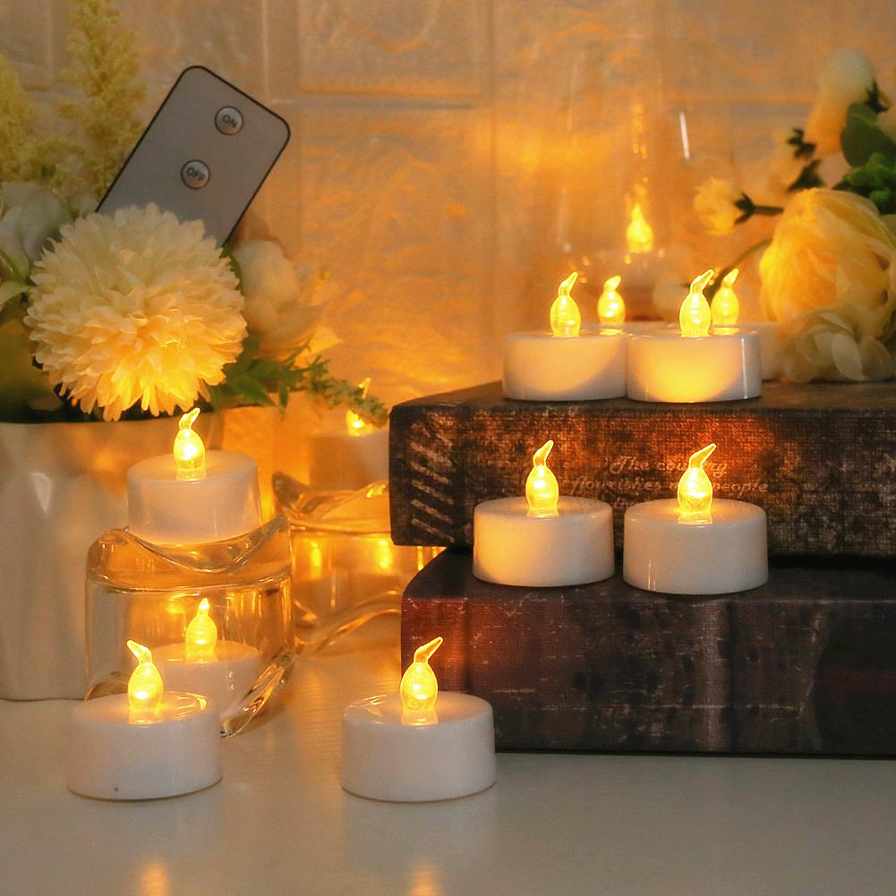 6-48Pc LED Flameless Candles Battery Operated Creative ing Tealight Warm White Fake Electric Candle For Halloween Christmas