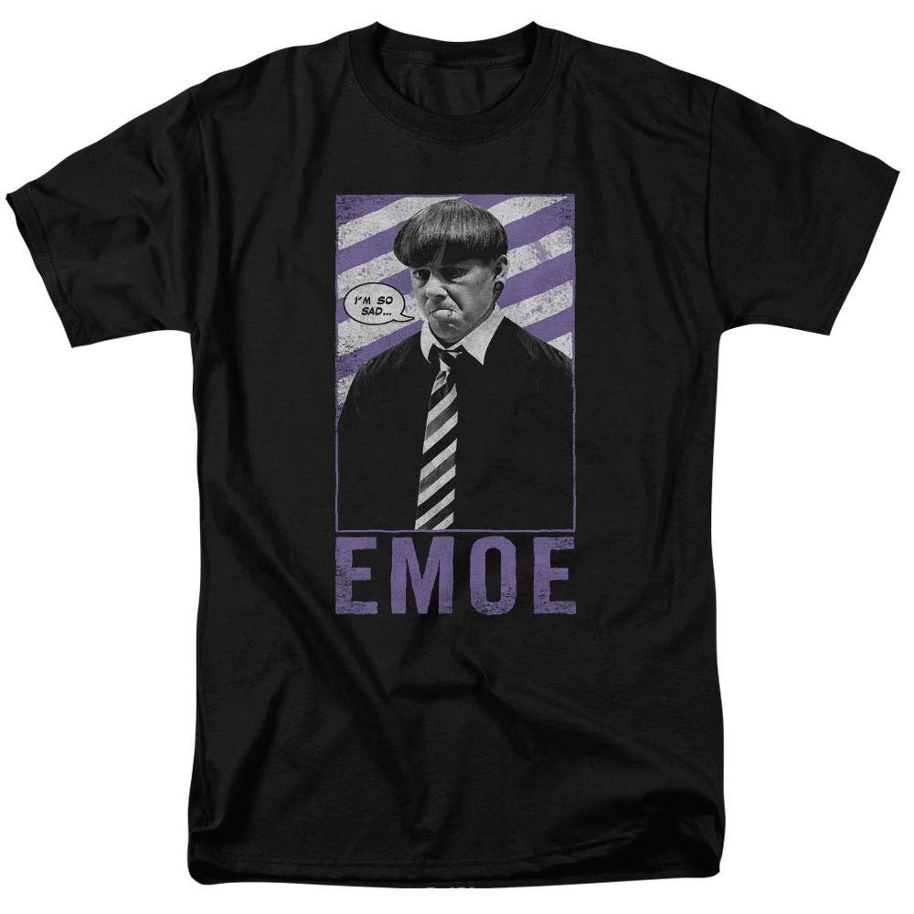 Three Stooges - Emoe - Adult Unisex Short Sleeve T-Shirt - Black XL