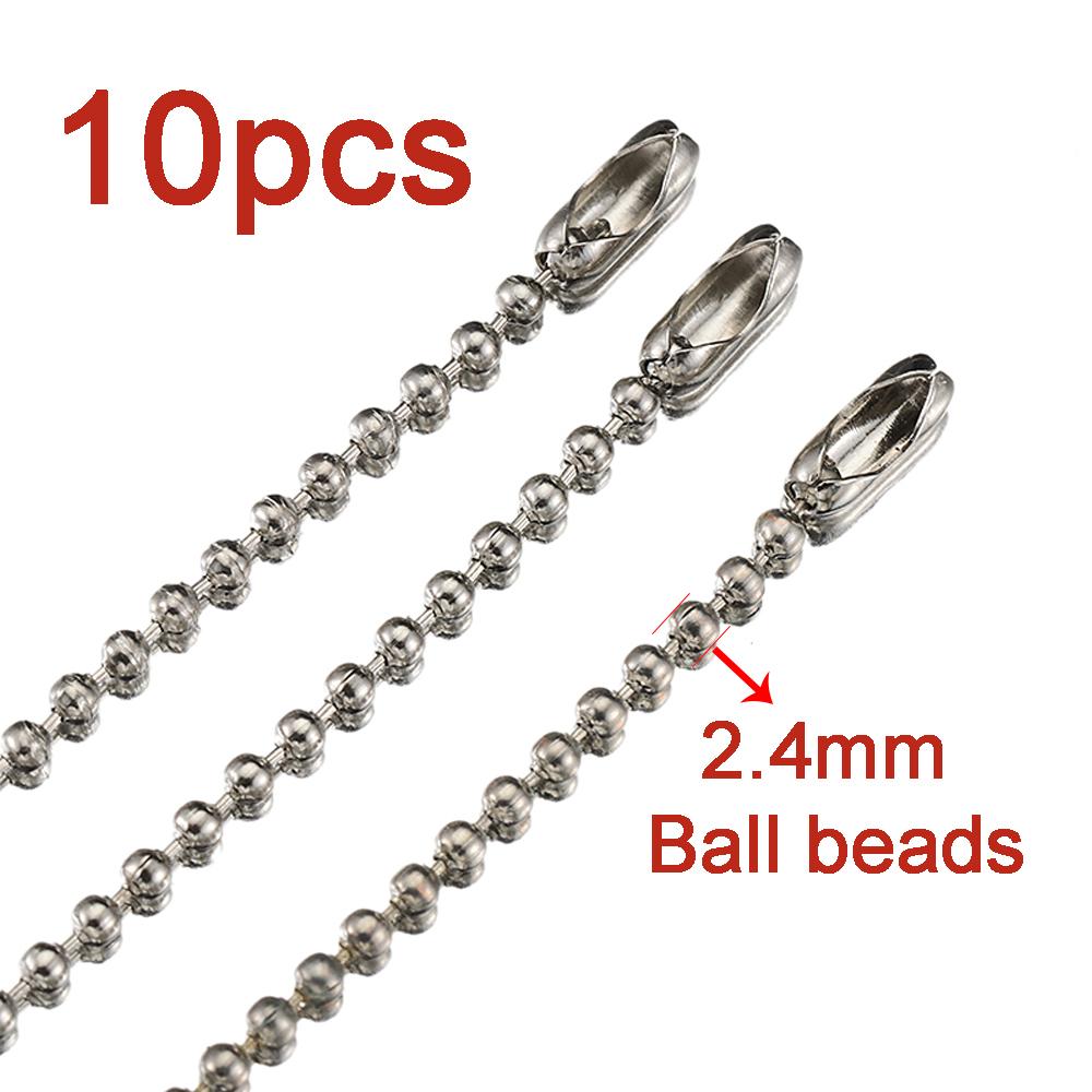 10pcs Stainless Steel Ball Beading Chains 8-20cm Connector for Key Chain/Dolls/Label DIY Bracelet Jewelry Making Accessorise
