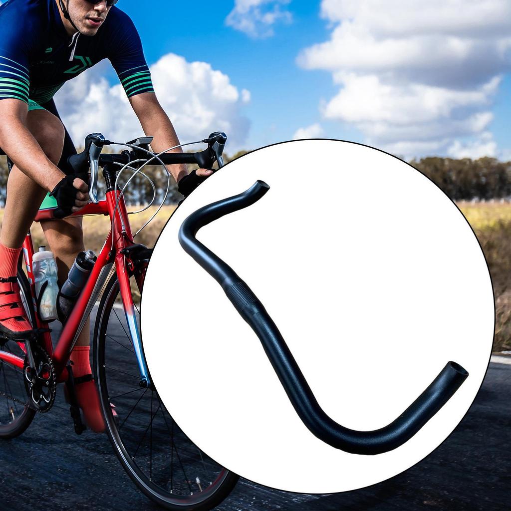 Bullhorn Replacement Handlebar for Long Distance Cycling, Black, Clamp Diameter: 25.4mm
