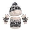 3pcs Kids for Boys Girls Scarf  Gloves 3-11Y Muffler Hats Winter Windproof Snowflake Warm Knitted Hat
