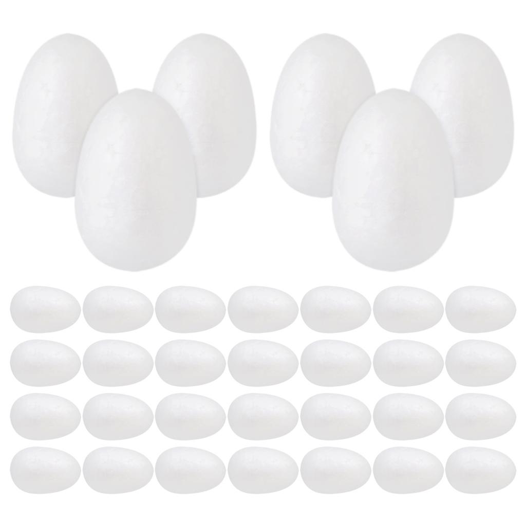 50Pcs Solid Egg Foam White 3Cm Ideal for Easter DIY Painting Crafts Festival Decoration Egg Foam Painting Crafts