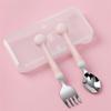 Polly Toddler Candy Spoon and Fork Set (Pink)
