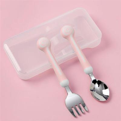 Polly Toddler Candy Spoon and Fork Set (Pink)