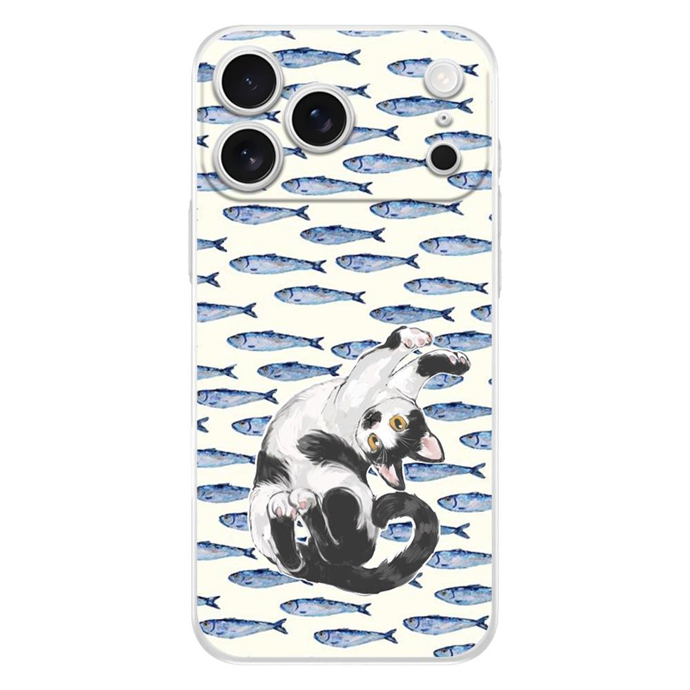 Soft Phone Case For iPhone 17 Air 16E 16 11 15 14 Pro MAX 12 13 7 8 Plus SE Easter Cover Protection Sardines aquatic product