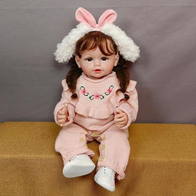 Celotelová silikónová vodotesná reborn bábika 55 cm Realistické novorodenecké batoľatá princezné bábiky pre dievčatko