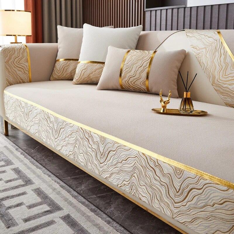 Chenille Jacquard Sofa Mat Covers for Living Room Non-slip Universal Sofa Cushion Slipcovers Pet Kids L Shaped Couch Protector