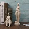 1Pc, Sandstone Resin Chubby Woman Statue Handmade Sandstone Abstract Art Household Living Room Office Cabinet Tabletop Entryway Dec