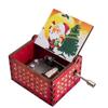 Red Music Box Ornaments Painted Santa Claus Wooden Box Fashion Hand-cranked Music Box  New Year