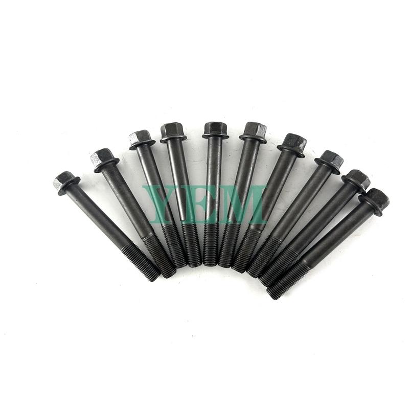 1 Set Cylinder Head Bolt (10pcs) For Isuzu 3KC1 Diesel Engine  3KC1 Cylinder Head Bolt.