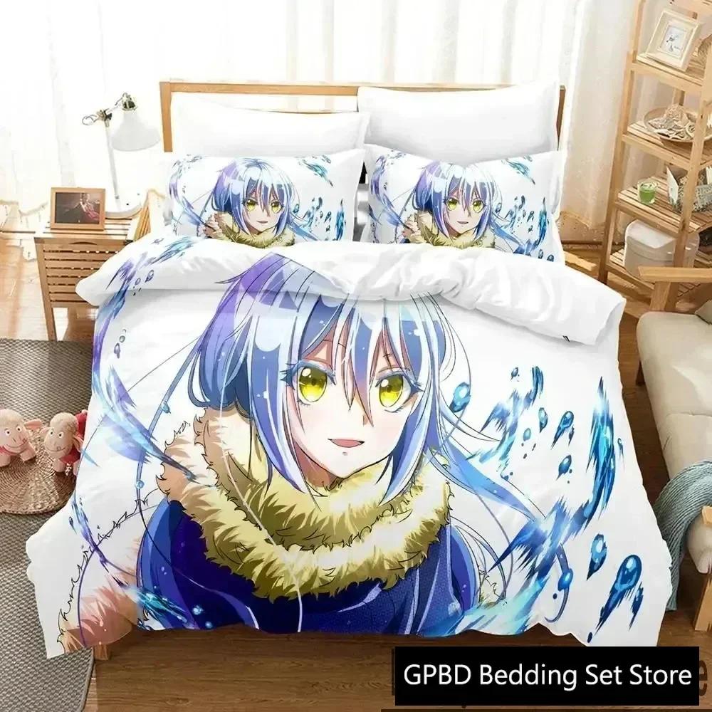 

Роскошный новый 3D-принт TenSura Rimuru That Time I Got Reincarnated as a Slime Комплект постельного белья Пододеяльник Комплект постельного белья Покрытие Размер Queen 135x200cm
