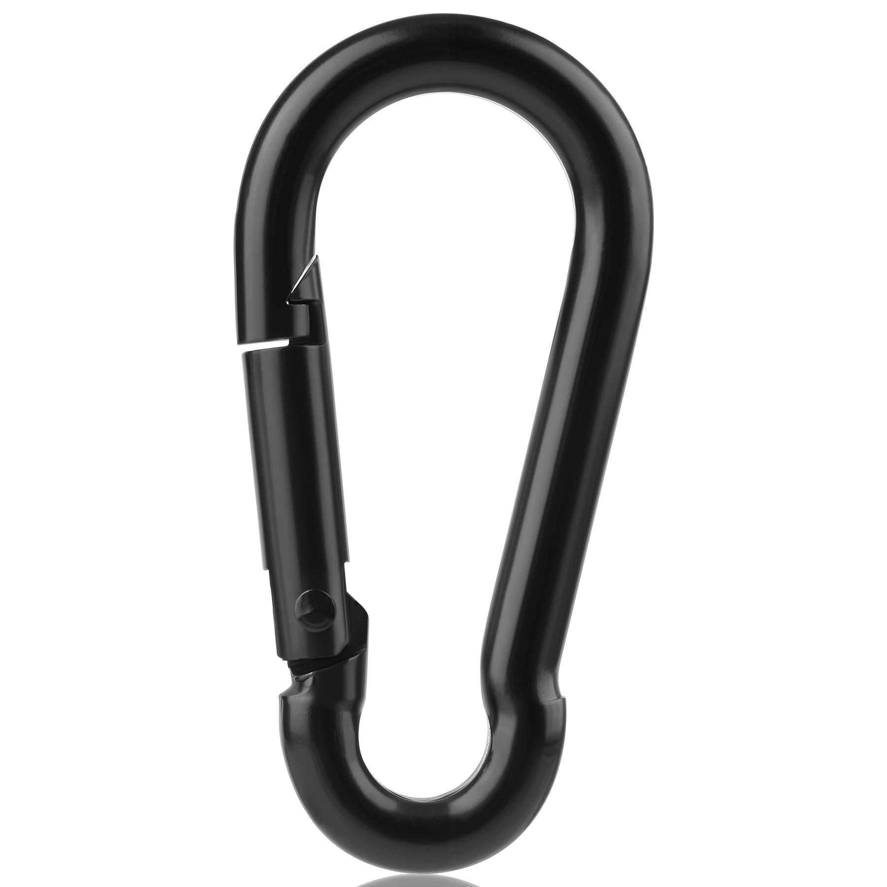 

6Pcs 12Pcs 24Pcs 304 Stainless Steel M4 M5 M6 Multifunctional Spring Snap Carabiner Quick Link Lock Ring Hook 6Pcs M4 чорний
