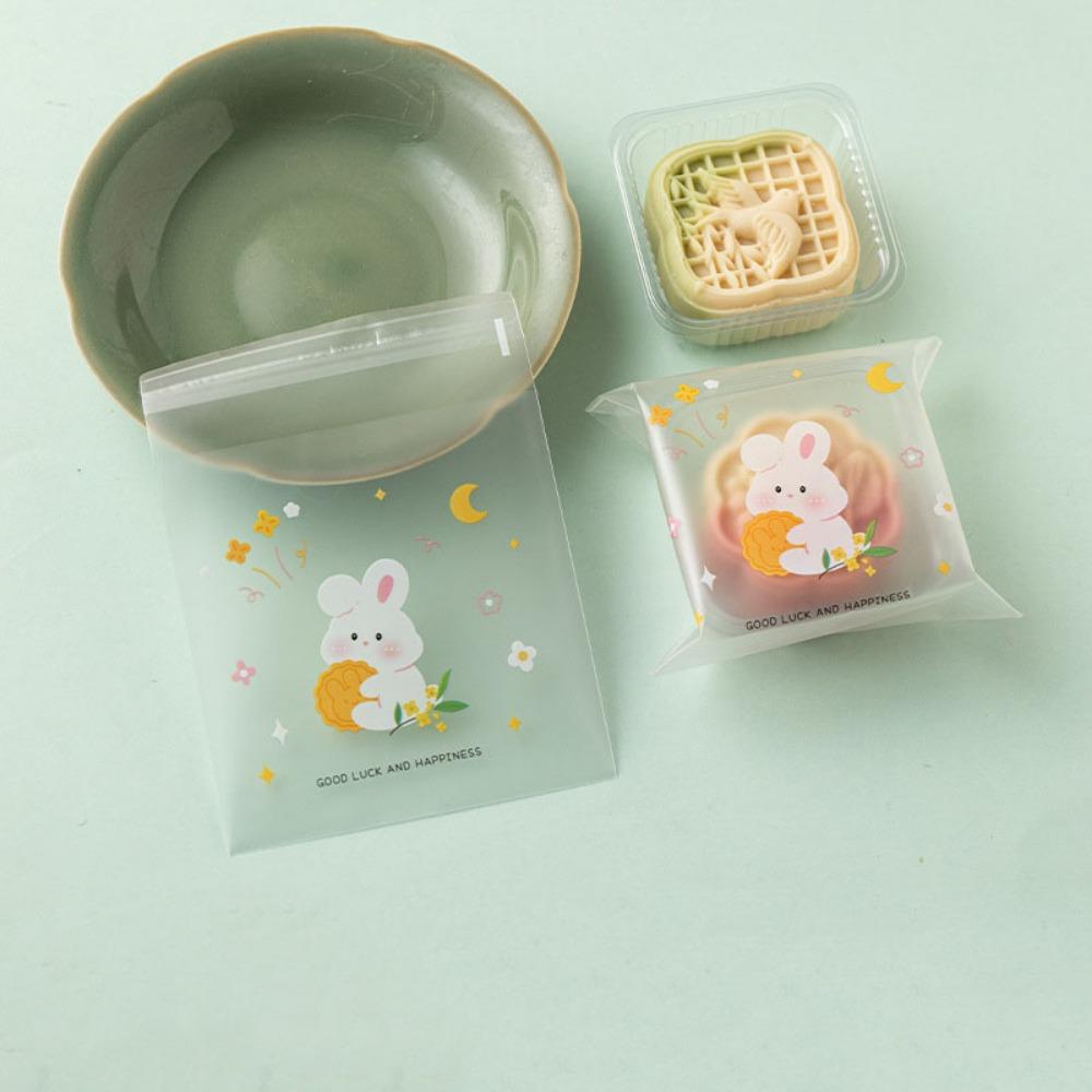 100Pcs/Pack Transparent Mid-Autumn Festival Biscuit Bag Mooncake Packaging Bag DIY Baking