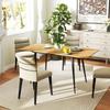 Extendable Dining Table, Expandable Table for 6-8 People, Kitchen Table with Solid Steel Legs