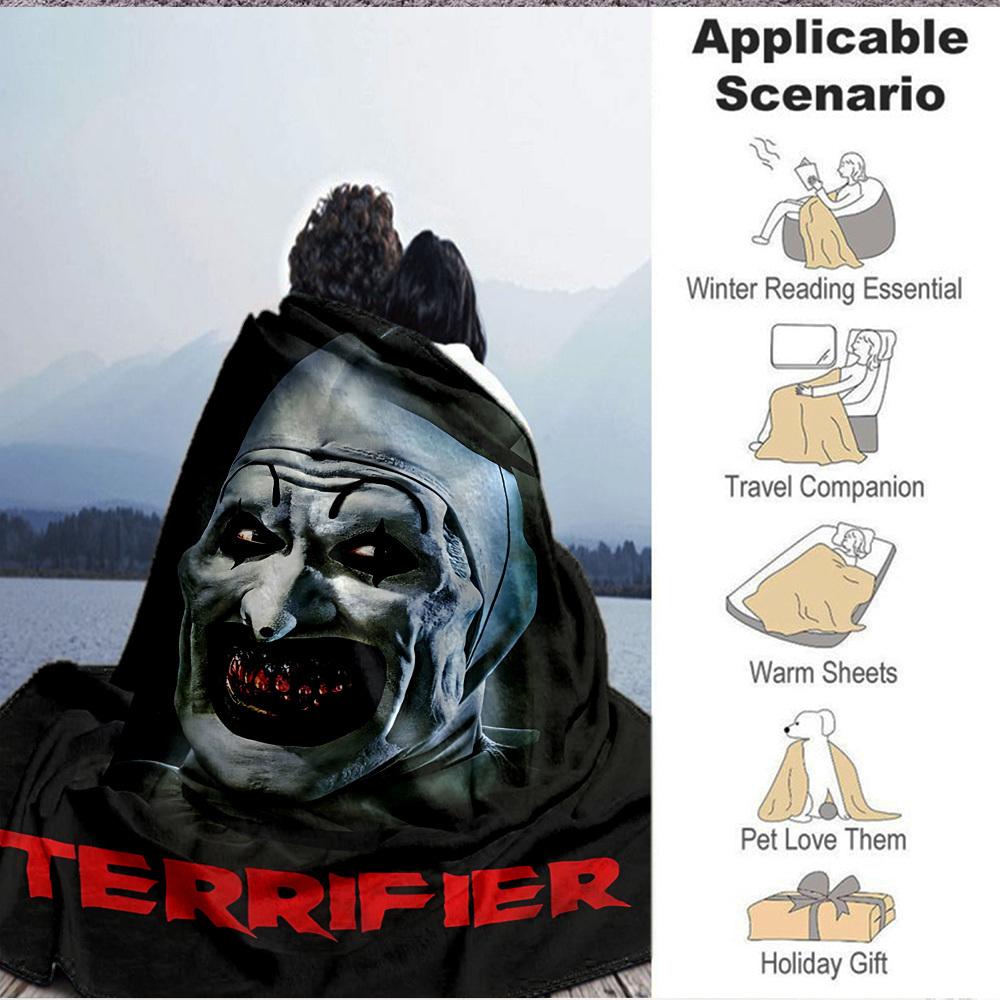 1pc Terrifier, Horror Clown Blanket Soft All Season Throw with Vibrant Design, Perfect for Home, Travel, and Gifts, Ideal for Naps and Camping