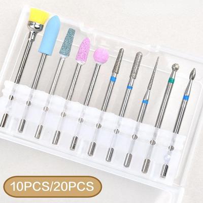 10 sztuk profesjonalne wiertła do paznokci pilniki do paznokci maszyna elektryczna do Manicure obracanie zadziorów żelowe narzędzia do polerowania frezy zestawy do Manicure YSL