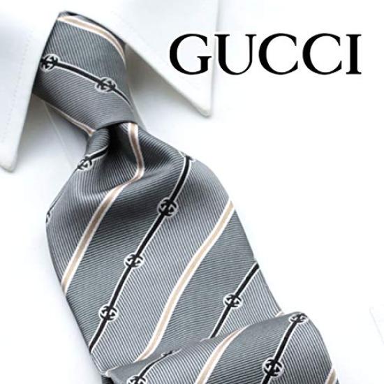 Gucci Gray Tie, Stripes, GUJ-828 [Used]
