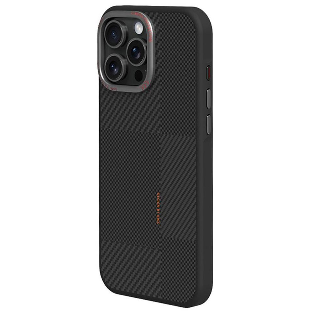 

For iPhone 15 Pro Max Magnetic Case Textured TPU PC Phone Back Cover Anti Fingerprint Shockproof Grey