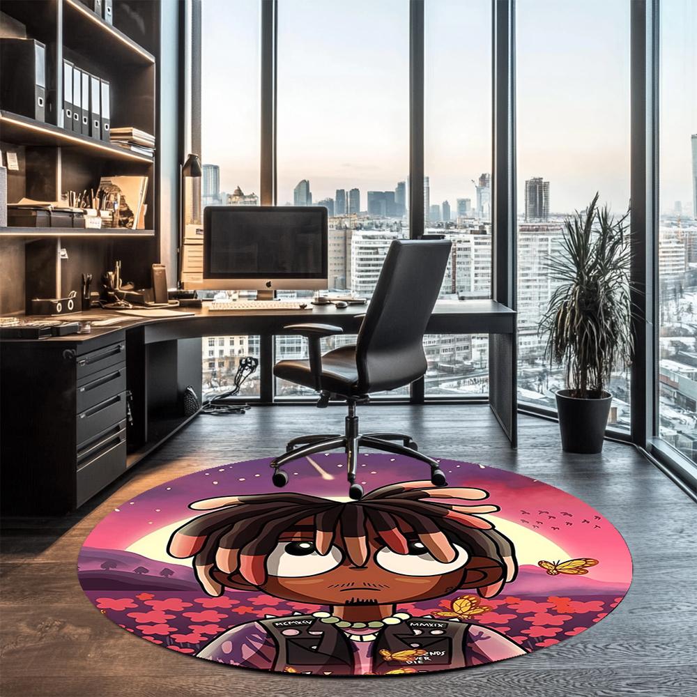Juice WRLD Printed Round Rug Carpet Chair Rug Area Rug Entryway Doormats,for Office Chair Living Room Bedroom Kitchen Room.