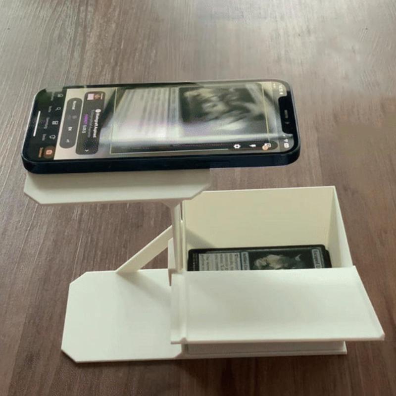 Sammelkarten-Scanner-Ständer Telefonhalter Kartenbox MTG-Karten Kunststoff-Organizer, Einfaches Kartenscannen Preisprüfung Universell