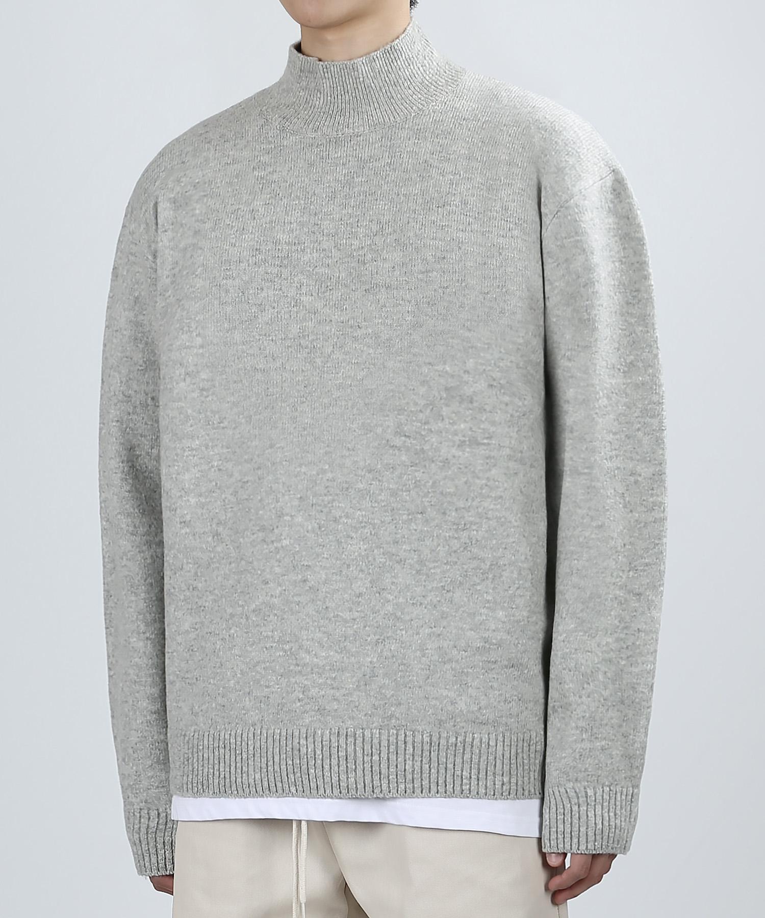 Berry Vein Snug Turtleneck Knit (Oatmeal) M