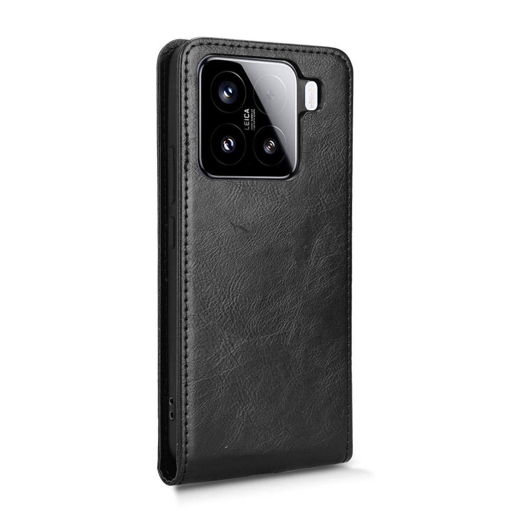 For Xiaomi 15 Case with Card Slot Magnetic Vertical Flip Leather Phone Cover