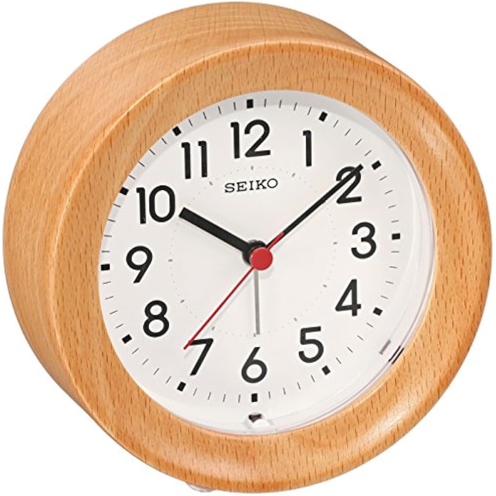 Seiko Clock (Seiko Clock) Table Clock Alarm Clock Wall Clock Analog Wooden Frame Natural Color Wo...