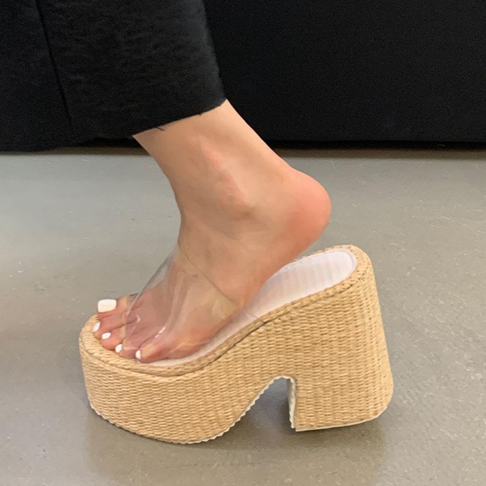 Y2K Punkowe Sandały Muły na Platformie Dla Kobiet  Zupełnie Nowe Letnie Grube Obcasy Goth Street Buty Damskie Wygodne Dropship Duży Rozmiar 42