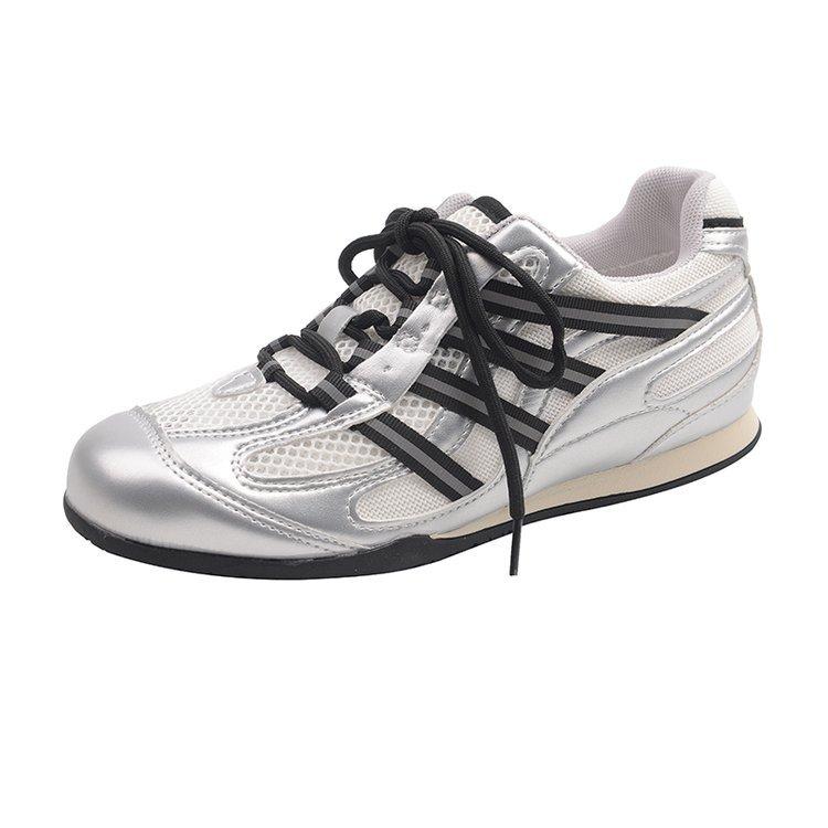 4CM heightening mesh breathable German training shoes women's 2025 new summer versatile casual sports board shoes soft-soled single shoes