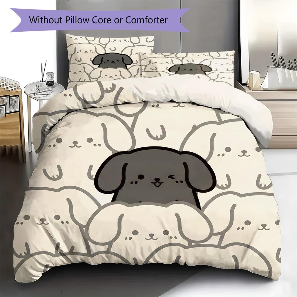 Dachshund Pattern Bedding Quilt Set Quilt Cover Pillowcase Home Decoration Birthday Gift (1 * duvet cover + 2 * pillowcase, without core)
