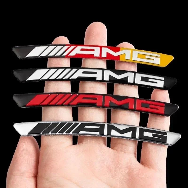 4/8pcs Mercedes-Benz AMG Car Hub Wheel Cover 3D Car Stickers Aluminum Alloy AMG Stickers Wheel Cover Badge Stickers Auto Parts