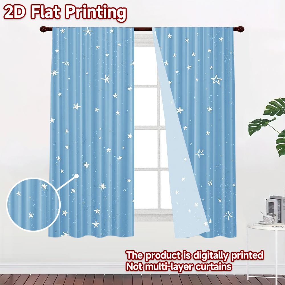 2D flat Photography Backdrop Photography Banner Blue Sky with Stars 100% Polyester Holiday Decorations Use for Suitable for