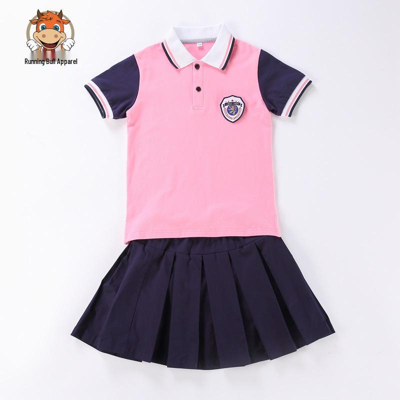 Children's Cotton Short Sleeve School Sports Uniform Set - Summer Edition