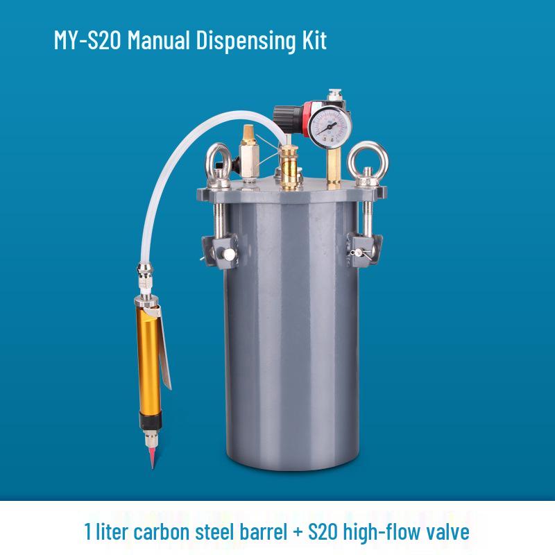Large Flow Manual Dispensing Machine with Stainless Steel & Carbon Steel Glue Storage Tank, Valve, and Needles