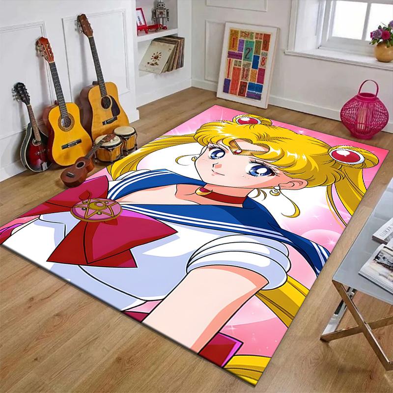 Sailor Moon Printed Area Rug Carpet for Bedroom Living Room Home Decor Rugs Mat Non Slip Mat Rug for Bedside