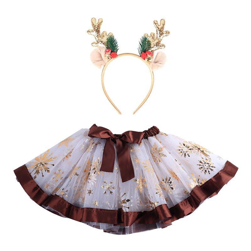 Weihnachten Prinzessin Tutu Rock Bronzierung Weihnachtsbaum Elch Tutu Rock Netzrock Elch Stirnband Set