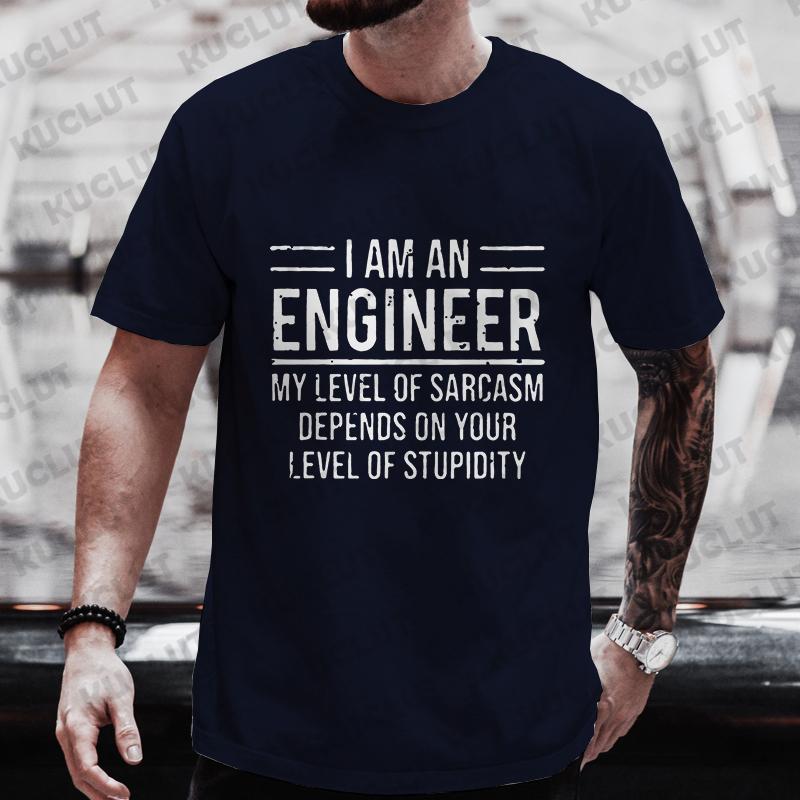 Funny Engineer Slogan Pattern Print Men Oversized T-shirt Harajuku Graphic Tee Summer Men's Clothes Outfits Fashion Trend Tops