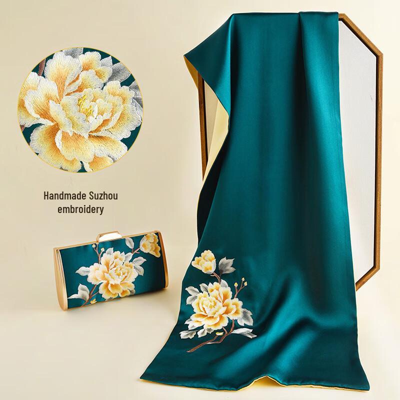 

Hangsilu Сучжоуская вышивка Шарф и шаль из тутового шелка Подарочный набор