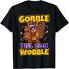 Kids Gobble Till You Wobble Turkey Outfit Thanksgiving T-Shirt