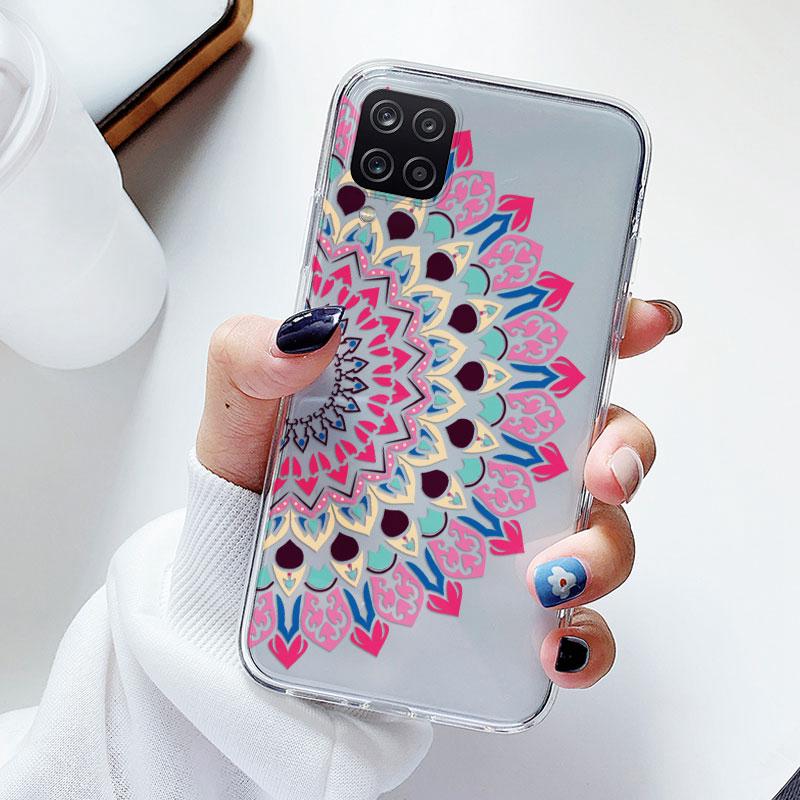 Phone Case For Samsung A12 M12 F12 Floral Silicon Cover For Samsung Galaxy A12 5G Fundas Coque Transparent Soft Capas Flower TPU
