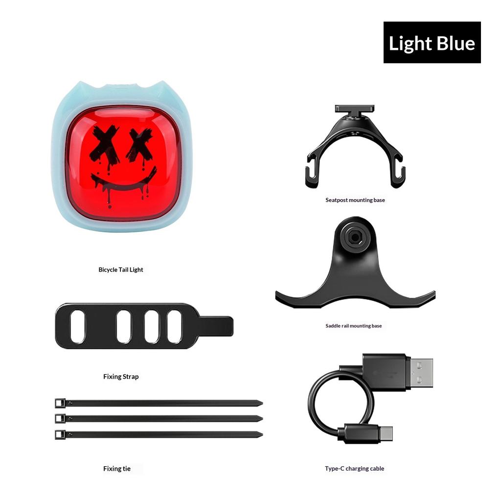 ENLEE Bicycle Expression Sensor Tail Light Road Bike Night Riding Creative Warning Light