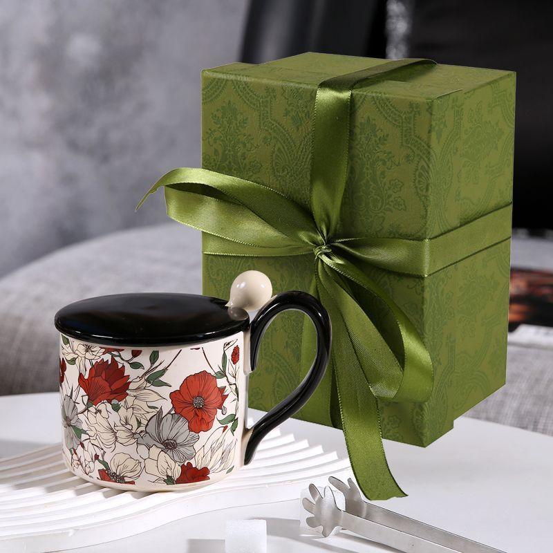 Mug Office Cup Household Ceramic Coffee Cup Creative Drinking Water Cup High Looking Tea Cup Women's Creative Gift