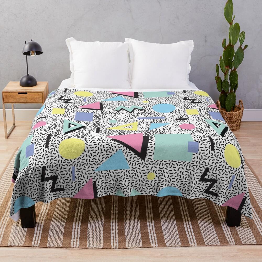 Eighties Memphis Pattern Design Throw Blanket