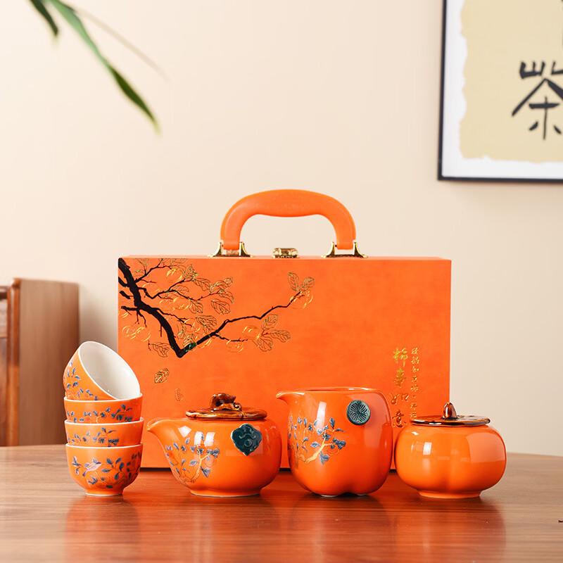 All Wishes Come True Persimmon Ceramic Tea Set