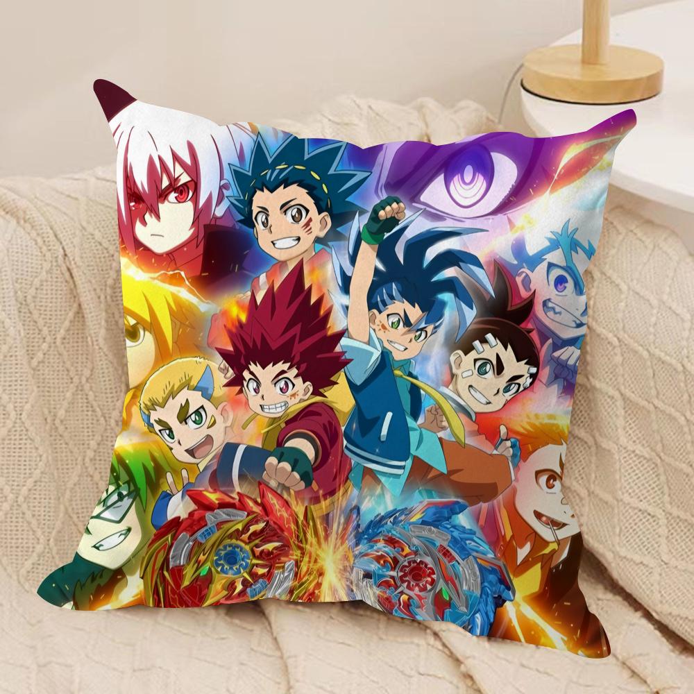 

HOT Anime B-Beyblade Cushion Cover Silky Short Plush Sofa Pillow Cover Hidden Zipper Soft Dustproof Case for Home Decor 30cmx30cm