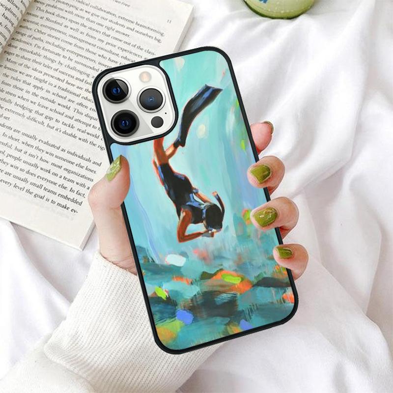 Dive Scuba Diver Shark Diving Phone Cases for iPhone 17 Air 16 15 14 12 13 PLUS 11 PRO MAX Back Cover Fundas