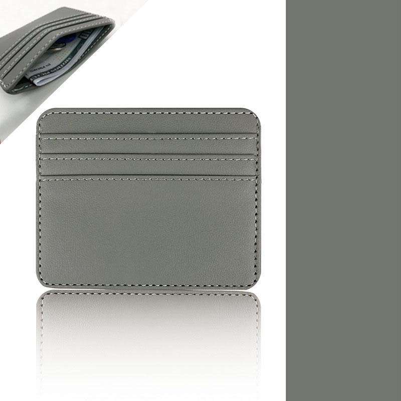 PU Leather ID Card Case - Slim Multi-Slot Holder for Bank/Credit Cards Compact Leather PU Card Case