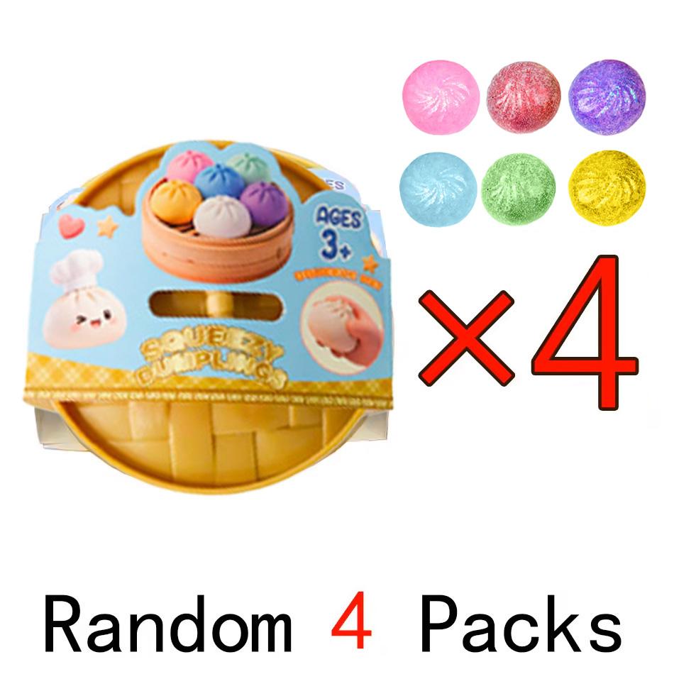 2027 Glitter Dumpling Squishy with Box Dumplings Sensory Squeeze Toy Decompression Slow Rising Anti Stress Reliever Sensory Gift