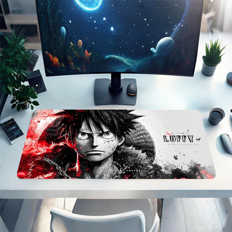 1Pc Powerful Luffy Artwork Gaming Mouse Pad Keyboard Desk Mat Non-slip Rubber Lock Edge Waterproof Computer Mousepad for Office Home Decor S1744